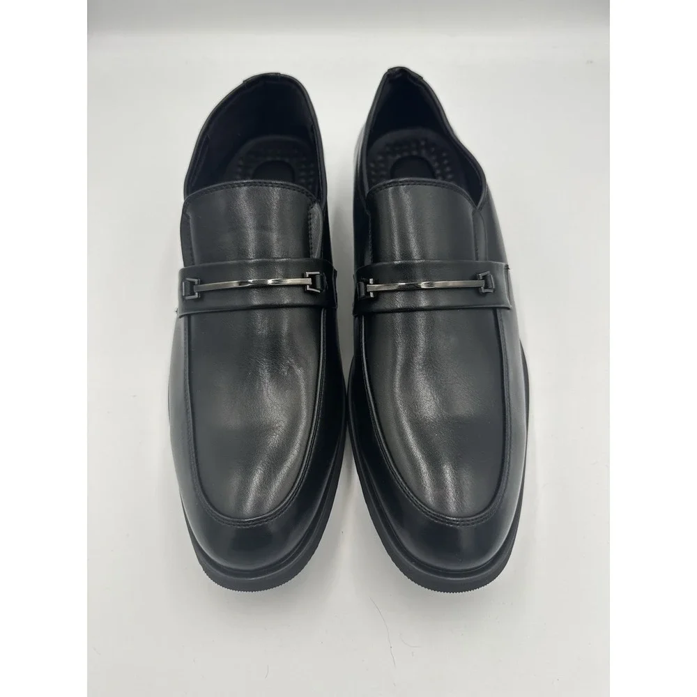 New Black Leather Loafers Dress Shoes Men's Size 14